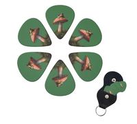 6 Pack Guitar Picks Personalized Guitar Picks with Organizer Storage Box Guitar Plectrum Frog on mushroom Guitar Pick Set Guitar Accessories for Bass Electric Ukulele Guitar Players