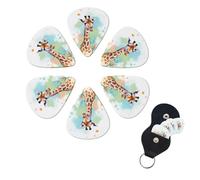 6 Pack Guitar Picks Personalized Guitar Picks with Organizer Storage Box Guitar Plectrum Giraffe art illustration Guitar Pick Set Guitar Accessories for Bass Electric Ukulele Guitar Players
