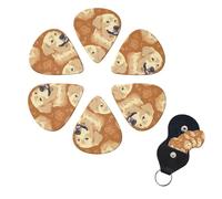 6 Pack Guitar Picks Personalized Guitar Picks with Organizer Storage Box Guitar Plectrum Golden retriever Guitar Pick Set Guitar Accessories for Bass Electric Ukulele Guitar Players
