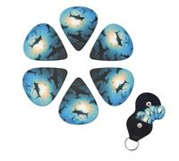 6 Pack Guitar Picks Personalized Guitar Picks with Organizer Storage Box Guitar Plectrum Hammerhead Sharks Guitar Pick Set Guitar Accessories for Bass Electric Ukulele Guitar Players