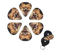 6 Pack Guitar Picks Personalized Guitar Picks with Organizer Storage Box Guitar Plectrum Happy short-haired pomeranian Guitar Pick Set Guitar Accessories for Bass Electric Ukulele Guitar Players