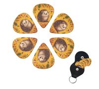 6 Pack Guitar Picks Personalized Guitar Picks with Organizer Storage Box Guitar Plectrum Hedgehog Guitar Pick Set Guitar Accessories for Bass Electric Ukulele Guitar Players