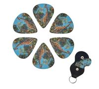 6 Pack Guitar Picks Personalized Guitar Picks with Organizer Storage Box Guitar Plectrum Jungle giraffe Guitar Pick Set Guitar Accessories for Bass Electric Ukulele Guitar Players