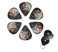 6 Pack Guitar Picks Personalized Guitar Picks with Organizer Storage Box Guitar Plectrum Jungle Tiger Guitar Pick Set Guitar Accessories for Bass Electric Ukulele Guitar Players