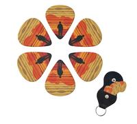 6 Pack Guitar Picks Personalized Guitar Picks with Organizer Storage Box Guitar Plectrum Man and sunset Guitar Pick Set Guitar Accessories for Bass Electric Ukulele Guitar Players