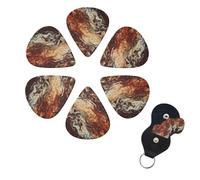 6 Pack Guitar Picks Personalized Guitar Picks with Organizer Storage Box Guitar Plectrum Marble Mixed Brown Guitar Pick Set Guitar Accessories for Bass Electric Ukulele Guitar Players