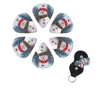 6 Pack Guitar Picks Personalized Guitar Picks with Organizer Storage Box Guitar Plectrum Merry Christmas With Happy Snowman Guitar Pick Set Guitar Accessories for Bass Electric Ukulele Guitar Players