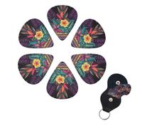 6 Pack Guitar Picks Personalized Guitar Picks with Organizer Storage Box Guitar Plectrum Mysterious tropical pattern Guitar Pick Set Guitar Accessories for Bass Electric Ukulele Guitar Players