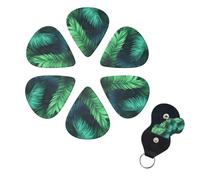 6 Pack Guitar Picks Personalized Guitar Picks with Organizer Storage Box Guitar Plectrum Tropical Palm Leaves Guitar Pick Set Guitar Accessories for Bass Electric Ukulele Guitar Players