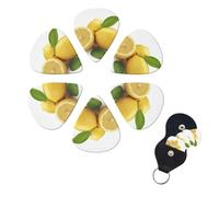 6 Pack Guitar Picks Personalized Guitar Picks with Organizer Storage Box Guitar Plectrum Yellow Lemon Guitar Pick Set Guitar Accessories for Bass Electric Ukulele Guitar Players