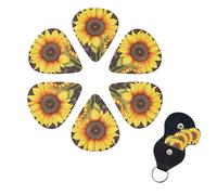6 Pack Guitar Picks Personalized Guitar Picks with Organizer Storage Box Guitar Plectrum You Are My Sunshine Sunflower Guitar Pick Set Guitar Accessories for Bass Electric Ukulele Guitar Players
