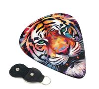 6 Pack Guitar Picks Personalized Guitars Plectrums with Organizer Storage Box Color paint tiger face Guitar Pick Electric Acoustic Guitars Picks Plectrum for Bass Pick (0.46mm, 0.71mm, 0.96mm)