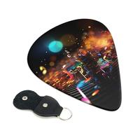 6 Pack Guitar Picks Personalized Guitars Plectrums with Organizer Storage Box Colorful Music Notes Guitar Pick Electric Acoustic Guitars Picks Plectrum for Bass Pick (0.46mm, 0.71mm, 0.96mm)