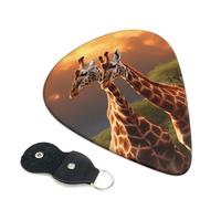 6 Pack Guitar Picks Personalized Guitars Plectrums with Organizer Storage Box Couple Giraffe Guitar Pick Electric Acoustic Guitars Picks Plectrum for Bass Pick (0.46mm, 0.71mm, 0.96mm)