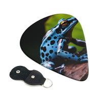 6 Pack Guitar Picks Personalized Guitars Plectrums with Organizer Storage Box Dart Frog Blue Guitar Pick Electric Acoustic Guitars Picks Plectrum for Bass Pick (0.46mm, 0.71mm, 0.96mm)