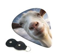 6 Pack Guitar Picks Personalized Guitars Plectrums with Organizer Storage Box Goat Guitar Pick Electric Acoustic Guitars Picks Plectrum for Bass Pick (0.46mm, 0.71mm, 0.96mm)