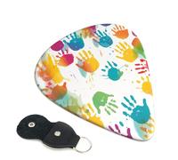 6 Pack Guitar Picks Personalized Guitars Plectrums with Organizer Storage Box Hand Print Guitar Pick Electric Acoustic Guitars Picks Plectrum for Bass Pick (0.46mm, 0.71mm, 0.96mm)