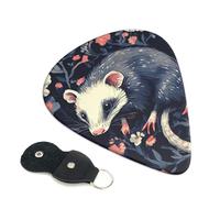 6 Pack Guitar Picks Personalized Guitars Plectrums with Organizer Storage Box Opossum pattern Guitar Pick Electric Acoustic Guitars Picks Plectrum for Bass Pick (0.46mm, 0.71mm, 0.96mm)