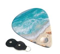 6 Pack Guitar Picks Personalized Guitars Plectrums with Organizer Storage Box Sea Shell Starfish Guitar Pick Electric Acoustic Guitars Picks Plectrum for Bass Pick (0.46mm, 0.71mm, 0.96mm)