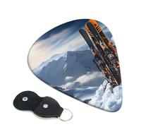 6 Pack Guitar Picks Personalized Guitars Plectrums with Organizer Storage Box Skis on mountain Guitar Pick Electric Acoustic Guitars Picks Plectrum for Bass Pick (0.46mm, 0.71mm, 0.96mm)