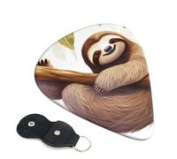 6 Pack Guitar Picks Personalized Guitars Plectrums with Organizer Storage Box Sloth Pictures Guitar Pick Electric Acoustic Guitars Picks Plectrum for Bass Pick (0.46mm, 0.71mm, 0.96mm)