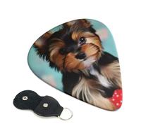 6 Pack Guitar Picks Personalized Guitars Plectrums with Organizer Storage Box Yorkie Puppy Guitar Pick Electric Acoustic Guitars Picks Plectrum for Bass Pick (0.46mm, 0.71mm, 0.96mm)