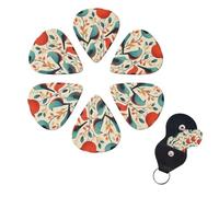 6 Pack Guitar Picks Plectrums with Organizer Storage Box 0.46 0.96 0.71 mm Personalized Guitar Pick Set Flock of Birds Bass Pick Guitar Accessories for Acoustic Guitar Ukulele