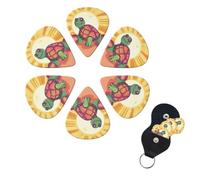 6 Pack Guitar Picks Plectrums with Organizer Storage Box 0.46 0.96 0.71 mm Personalized Guitar Pick Set Turtle in the sun Bass Pick Guitar Accessories for Acoustic Guitar Ukulele