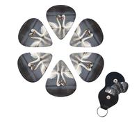 6 Pack Guitar Picks Plectrums with Organizer Storage Box 0.46 0.96 0.71 mm Personalized Guitar Pick Set Romantic White Swan Bass Pick Guitar Accessories for Acoustic Guitar Ukulele