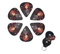 6 Pack Guitar Picks Plectrums with Organizer Storage Box 0.46 0.96 0.71 mm Personalized Guitar Pick Set A girl who loves cats Bass Pick Guitar Accessories for Acoustic Guitar Ukulele