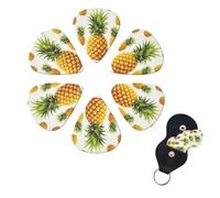6 Pack Guitar Picks Plectrums with Organizer Storage Box 0.46 0.96 0.71 mm Personalized Guitar Pick Set Yellow pineapple Bass Pick Guitar Accessories for Acoustic Guitar Ukulele