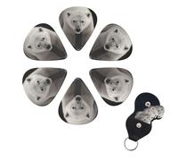6 Pack Guitar Picks Plectrums with Organizer Storage Box 0.46 0.96 0.71 mm Personalized Guitar Pick Set Polar Bear Bass Pick Guitar Accessories for Acoustic Guitar Ukulele