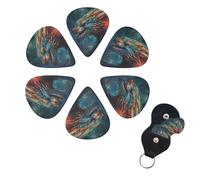 6 Pack Guitar Picks Plectrums with Organizer Storage Box 0.46 0.96 0.71 mm Personalized Guitar Pick Set Dragon art Bass Pick Guitar Accessories for Acoustic Guitar Ukulele