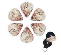 6 Pack Guitar Picks Plectrums with Organizer Storage Box 0.46 0.96 0.71 mm Personalized Guitar Pick Set Horse Image Bass Pick Guitar Accessories for Acoustic Guitar Ukulele