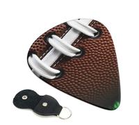 6 Pack Guitar Picks With Holder, Personalized Guitar Plectrums Non-Slip Electric Ukulele Bass Pick American Football Laces Portable 0.46mm Guitar Accessories