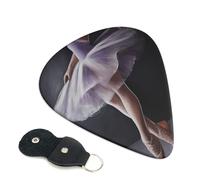 6 Pack Guitar Picks With Holder, Personalized Guitar Plectrums Non-Slip Electric Ukulele Bass Pick Ballet Dancer Portable 0.96mm Guitar Accessories