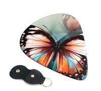 6 Pack Guitar Picks With Holder, Personalized Guitar Plectrums Non-Slip Electric Ukulele Bass Pick Beautiful Butterfly Portable 0.71mm Guitar Accessories