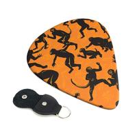 6 Pack Guitar Picks With Holder, Personalized Guitar Plectrums Non-Slip Electric Ukulele Bass Pick Black Gibbon Monkey Portable 0.71mm Guitar Accessories