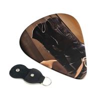 6 Pack Guitar Picks With Holder, Personalized Guitar Plectrums Non-Slip Electric Ukulele Bass Pick Cowboy Black Hat Western Boots Portable 0.96mm Guitar Accessories