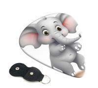 6 Pack Guitar Picks With Holder, Personalized Guitar Plectrums Non-Slip Electric Ukulele Bass Pick Cute Elephant Portable 0.96mm Guitar Accessories