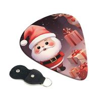 6 Pack Guitar Picks With Holder, Personalized Guitar Plectrums Non-Slip Electric Ukulele Bass Pick Cute Christmas Holidays Portable 0.46mm Guitar Accessories