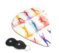 6 Pack Guitar Picks With Holder, Personalized Guitar Plectrums Non-Slip Electric Ukulele Bass Pick Gymnastics Game Portable 0.46mm Guitar Accessories