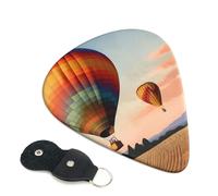 6 Pack Guitar Picks With Holder, Personalized Guitar Plectrums Non-Slip Electric Ukulele Bass Pick Hot Air Balloon Portable 0.96mm Guitar Accessories