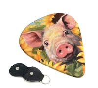 6 Pack Guitar Picks With Holder, Personalized Guitar Plectrums Non-Slip Electric Ukulele Bass Pick Smiling Portable 0.71mm Guitar Accessories