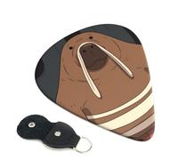 6 Pack Guitar Picks With Holder, Personalized Guitar Plectrums Non-Slip Electric Ukulele Bass Pick Walrus Portable 0.46mm Guitar Accessories