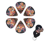 6 Pack Guitar Picks with Organizer Storage Box 0.46 0.96 0.7mm Set Custom Candy Color Guitar Picks Bass Guitar Accessories for Guitar