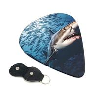 6 Pack Guitar Picks with Organizer Storage Box 3 Different Thickness A shark swims in the sea Guitar Picks Plectrums for Bass Electric Acoustic Christmas Gifts Includes 0.46mm, 0.71mm, 0.96mm