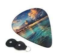 6 Pack Guitar Picks with Organizer Storage Box 3 Different Thickness Beautiful view of the sea Guitar Picks Plectrums for Bass Electric Acoustic Christmas Gifts Includes 0.46mm, 0.71mm, 0.96mm