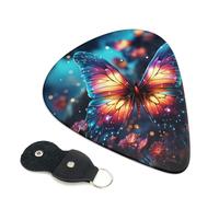 6 Pack Guitar Picks with Organizer Storage Box 3 Different Thickness Butterfly in the Milky Way Guitar Picks Plectrums for Bass Electric Acoustic Christmas Gifts Includes 0.46mm, 0.71mm, 0.96mm