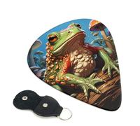 6 Pack Guitar Picks with Organizer Storage Box 3 Different Thickness Cartoon Frog Guitar Picks Plectrums for Bass Electric Acoustic Christmas Gifts Includes 0.46mm, 0.71mm, 0.96mm